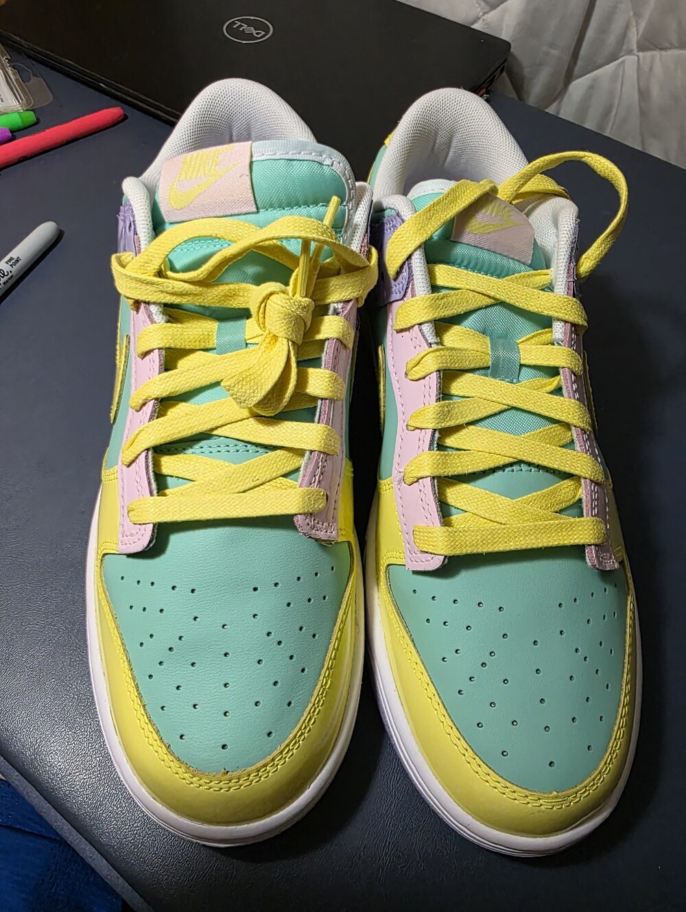 Nike Dunk Low "Easter" Mint, Yellow Pink Low-Top Athletic Sneakers Size 10m New